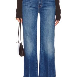 MOTHER The Hustler Roller Heel Cuff Fray Jeans in It’s A Small World